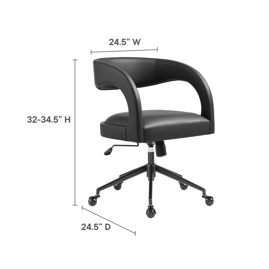 Iris Vegan Leather Office Chair in Black