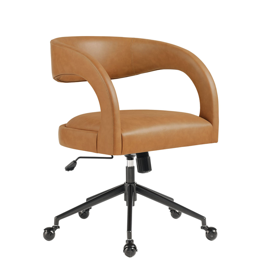 Iris Vegan Leather Office Chair in Tan