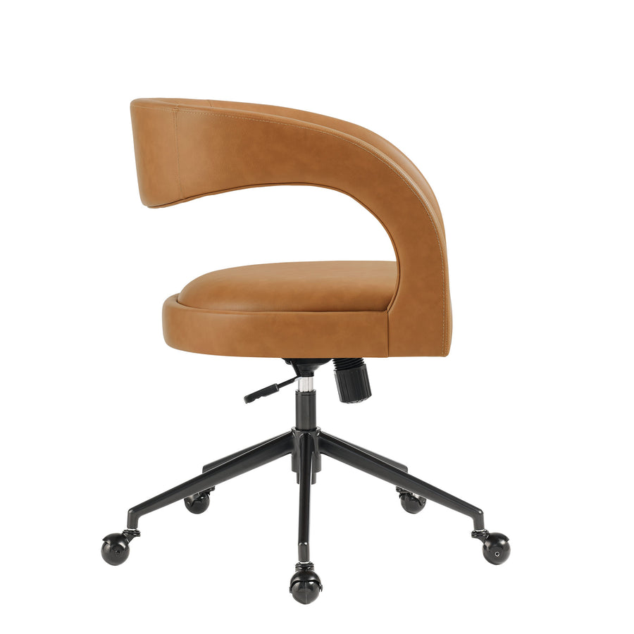 Iris Vegan Leather Office Chair in Tan