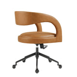 Iris Vegan Leather Office Chair in Tan