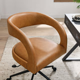 Iris Vegan Leather Office Chair in Tan