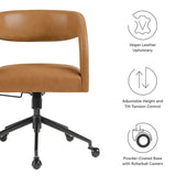Iris Vegan Leather Office Chair in Tan