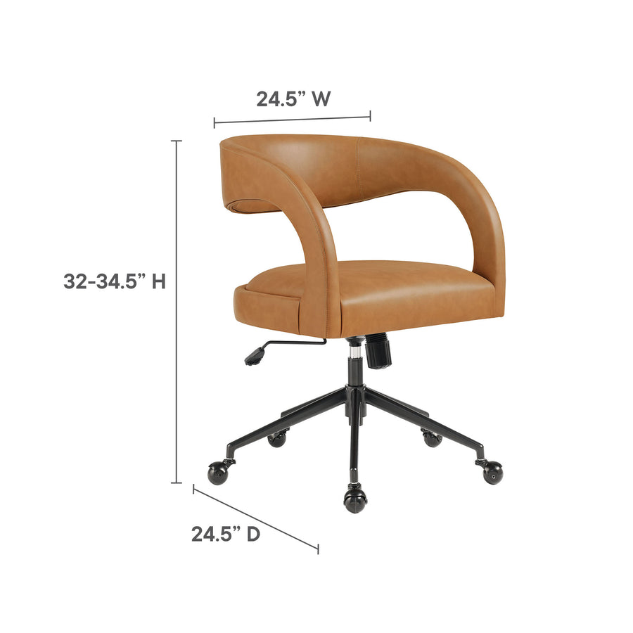 Iris Vegan Leather Office Chair in Tan