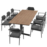 Amber 9-Piece Outdoor Patio Aluminum Dining Set in Charcoal