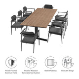 Amber 9-Piece Outdoor Patio Aluminum Dining Set in Charcoal