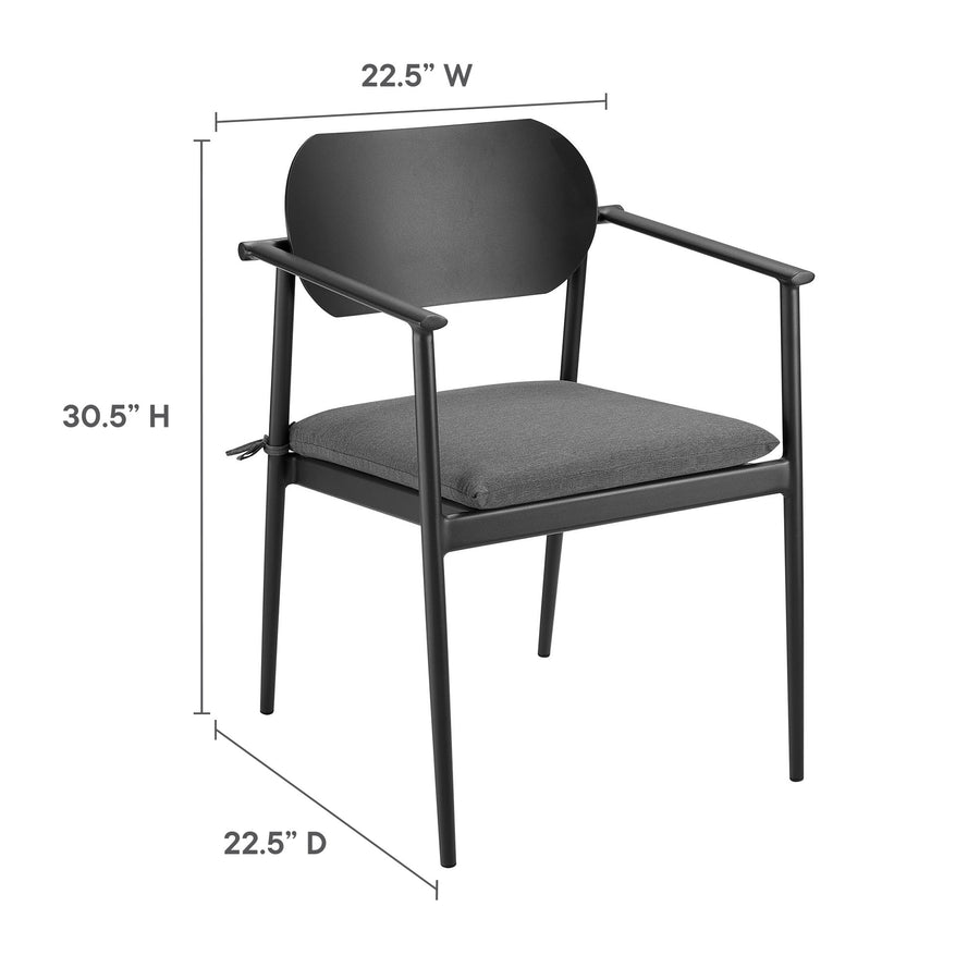 Amber 9-Piece Outdoor Patio Aluminum Dining Set in Charcoal