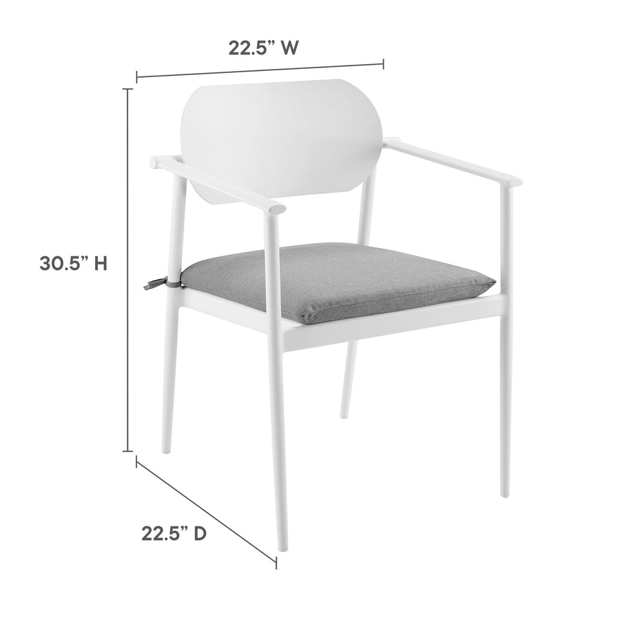 Amber 9-Piece Outdoor Patio Aluminum Dining Set in White