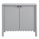 Solstice 35" 2-Door Scalloped Sideboard Cabinet in Light Gray