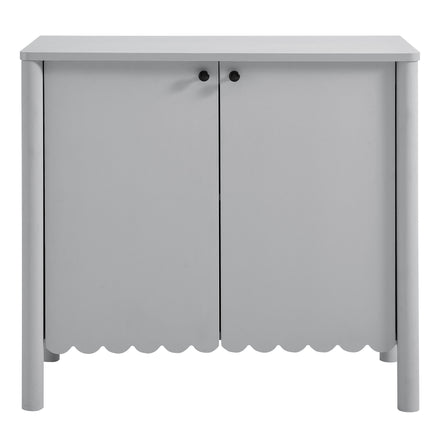 Emmeline 35" 2-Door Scalloped Sideboard Cabinet in Light Gray
