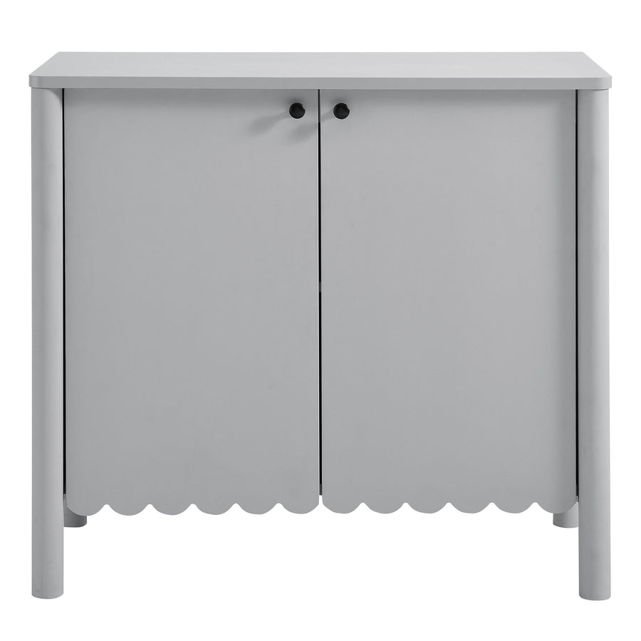 Solstice 35" 2-Door Scalloped Sideboard Cabinet in Light Gray