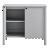 Solstice 35" 2-Door Scalloped Sideboard Cabinet in Light Gray