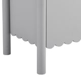 Solstice 35" 2-Door Scalloped Sideboard Cabinet in Light Gray