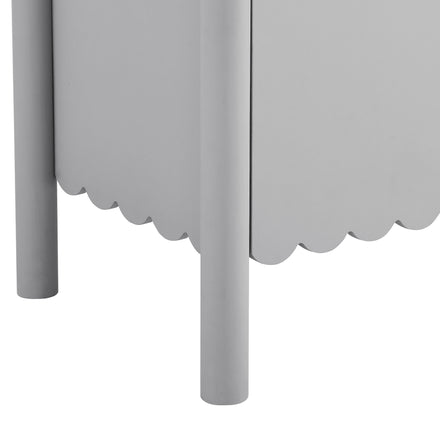 Emmeline 35" 2-Door Scalloped Sideboard Cabinet in Light Gray