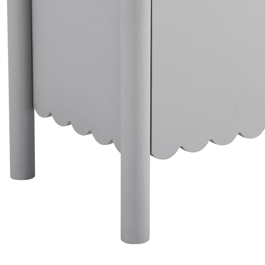 Solstice 35" 2-Door Scalloped Sideboard Cabinet in Light Gray