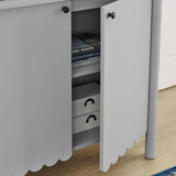Solstice 35" 2-Door Scalloped Sideboard Cabinet in Light Gray