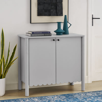 Emmeline 35" 2-Door Scalloped Sideboard Cabinet by Furniture For America