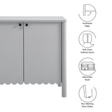Solstice 35" 2-Door Scalloped Sideboard Cabinet in Light Gray