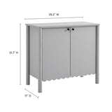 Solstice 35" 2-Door Scalloped Sideboard Cabinet in Light Gray