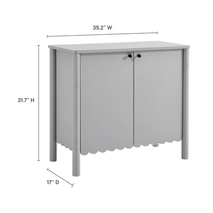 Emmeline 35" 2-Door Scalloped Sideboard Cabinet by Furniture For America