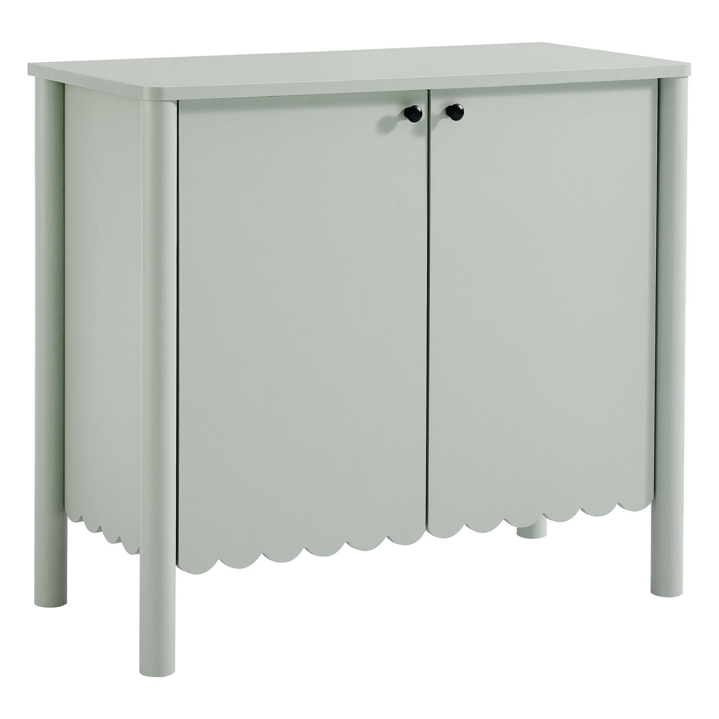 Emmeline 35" 2-Door Scalloped Sideboard Cabinet by Furniture For America
