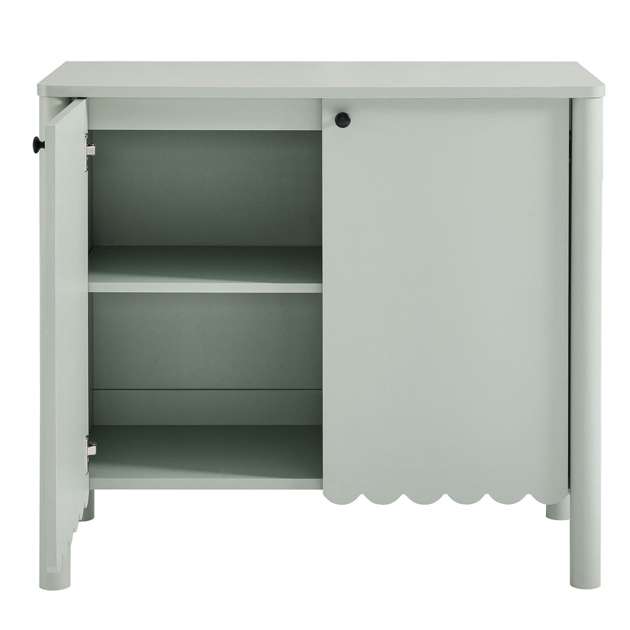Solstice 35" 2-Door Scalloped Sideboard Cabinet in Sage
