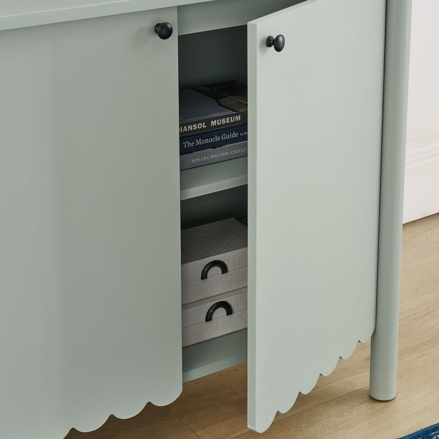 Solstice 35" 2-Door Scalloped Sideboard Cabinet in Sage