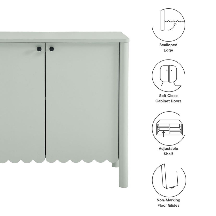 Solstice 35" 2-Door Scalloped Sideboard Cabinet in Sage