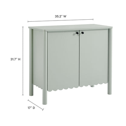 Emmeline 35" 2-Door Scalloped Sideboard Cabinet by Furniture For America