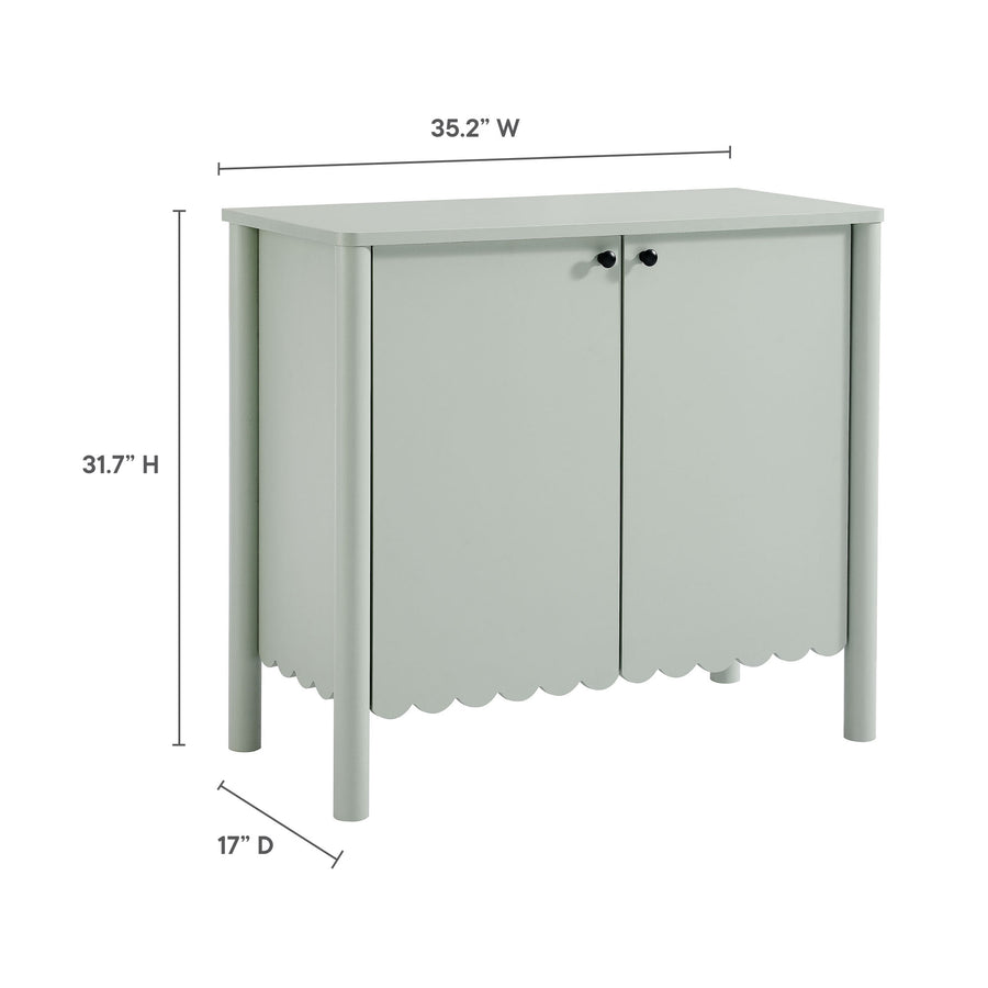 Solstice 35" 2-Door Scalloped Sideboard Cabinet in Sage