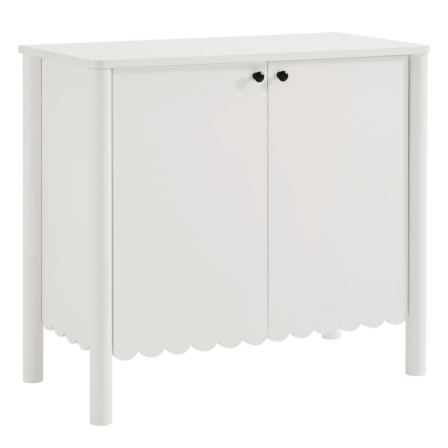 Solstice 35" 2-Door Scalloped Sideboard Cabinet in White