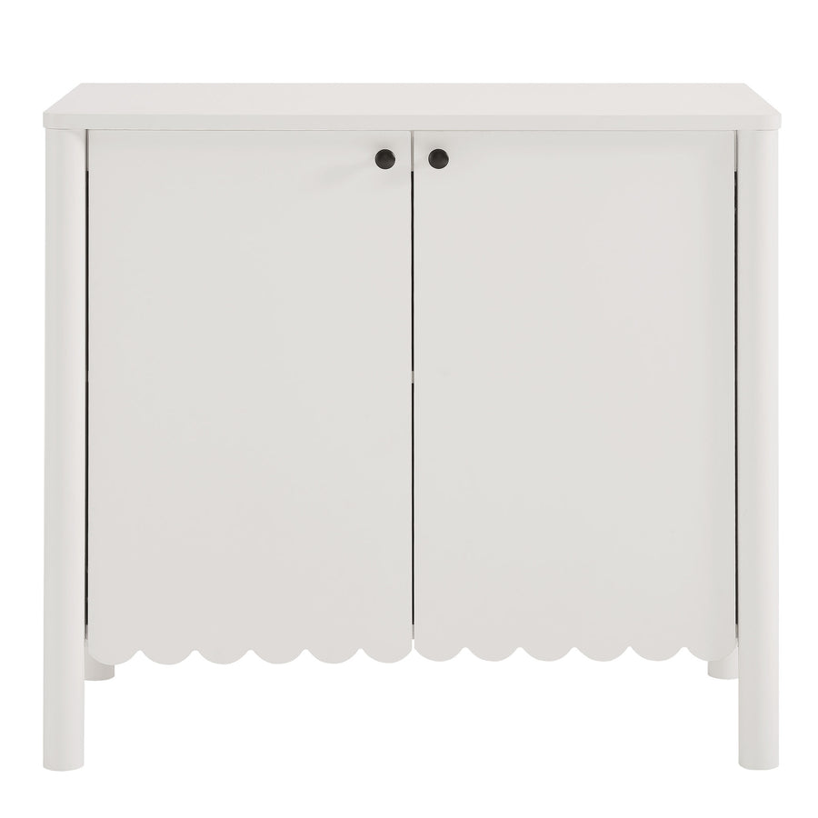 Solstice 35" 2-Door Scalloped Sideboard Cabinet in White