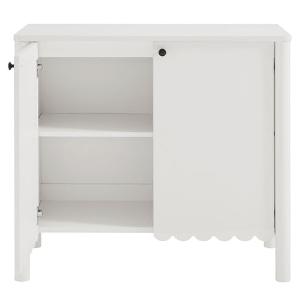 Emmeline 35" 2-Door Scalloped Sideboard Cabinet in White
