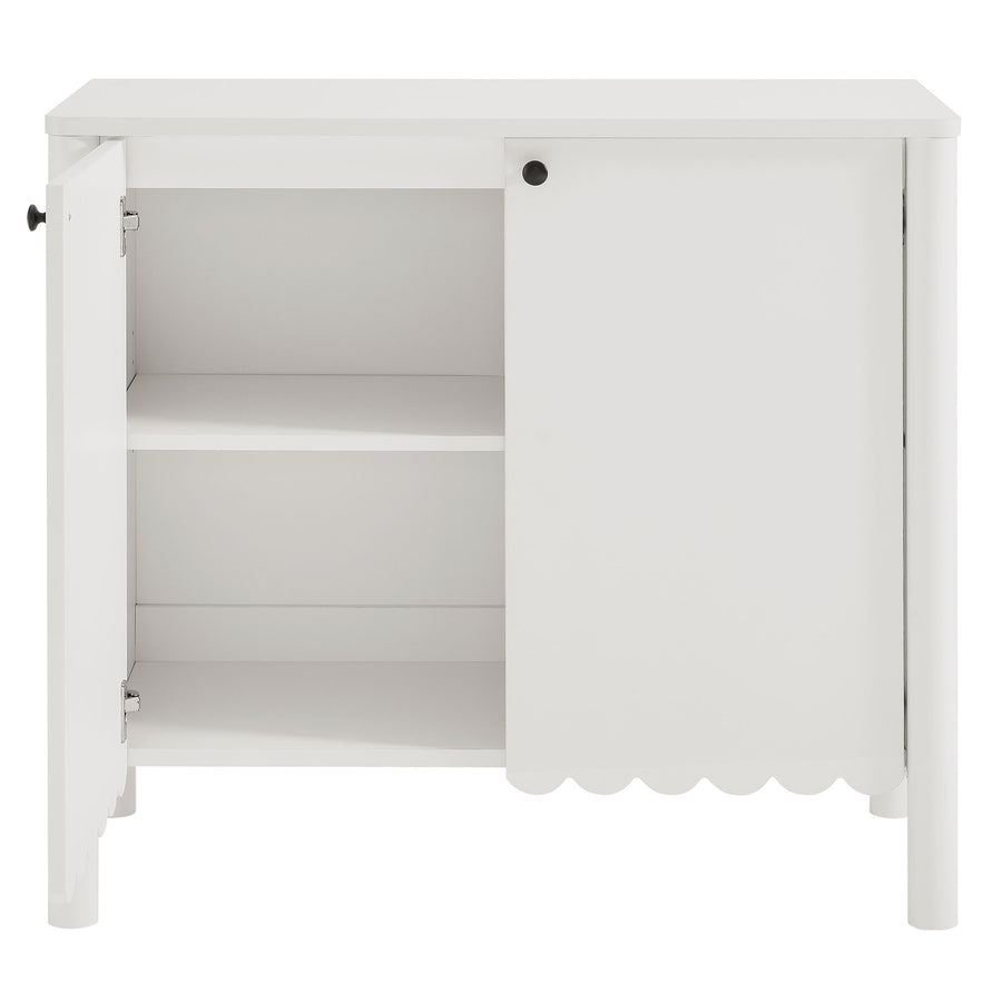 Solstice 35" 2-Door Scalloped Sideboard Cabinet in White