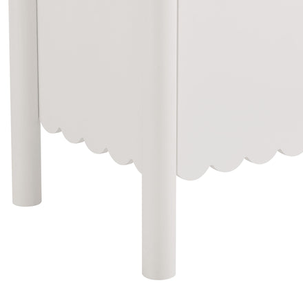 Emmeline 35" 2-Door Scalloped Sideboard Cabinet in White