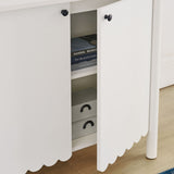 Solstice 35" 2-Door Scalloped Sideboard Cabinet in White