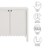 Solstice 35" 2-Door Scalloped Sideboard Cabinet in White