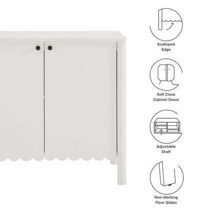 Emmeline 35" 2-Door Scalloped Sideboard Cabinet by Furniture For America