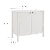Solstice 35" 2-Door Scalloped Sideboard Cabinet in White