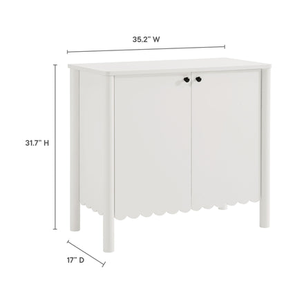 Emmeline 35" 2-Door Scalloped Sideboard Cabinet in White