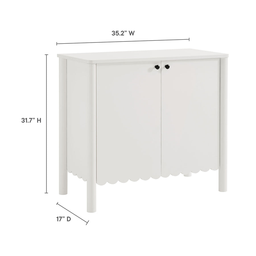 Solstice 35" 2-Door Scalloped Sideboard Cabinet in White
