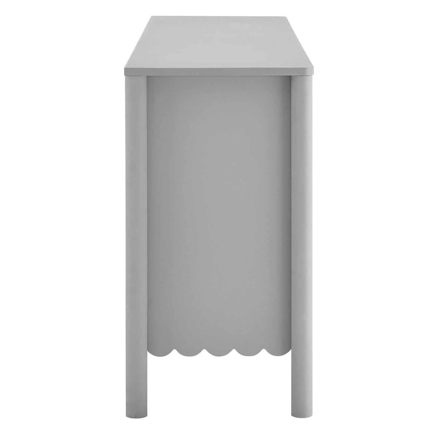 Emmeline 66" 4-Door Scalloped Sideboard Cabinet by Furniture For America
