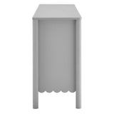 Solstice 66" 4-Door Scalloped Sideboard Cabinet in Light Gray