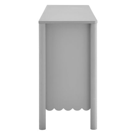 Emmeline 66" 4-Door Scalloped Sideboard Cabinet in Light Gray