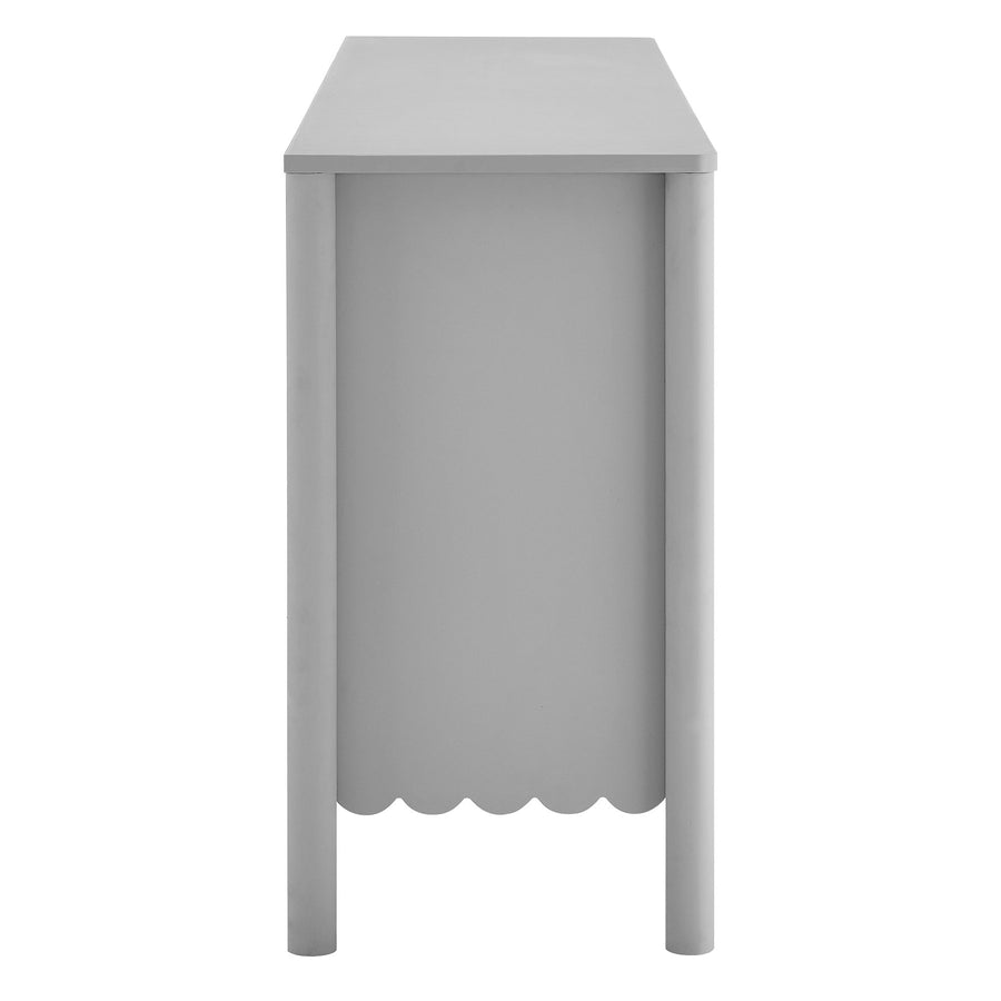 Solstice 66" 4-Door Scalloped Sideboard Cabinet in Light Gray