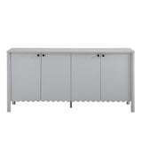 Solstice 66" 4-Door Scalloped Sideboard Cabinet in Light Gray
