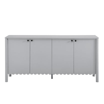 Emmeline 66" 4-Door Scalloped Sideboard Cabinet by Furniture For America