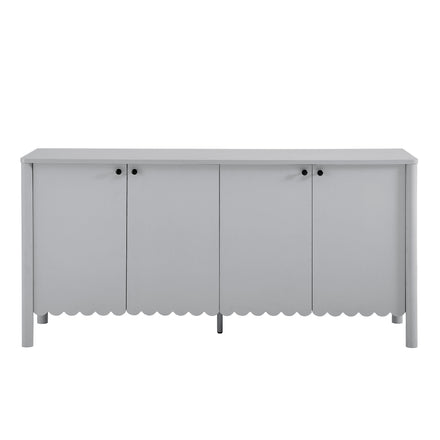Emmeline 66" 4-Door Scalloped Sideboard Cabinet in Light Gray