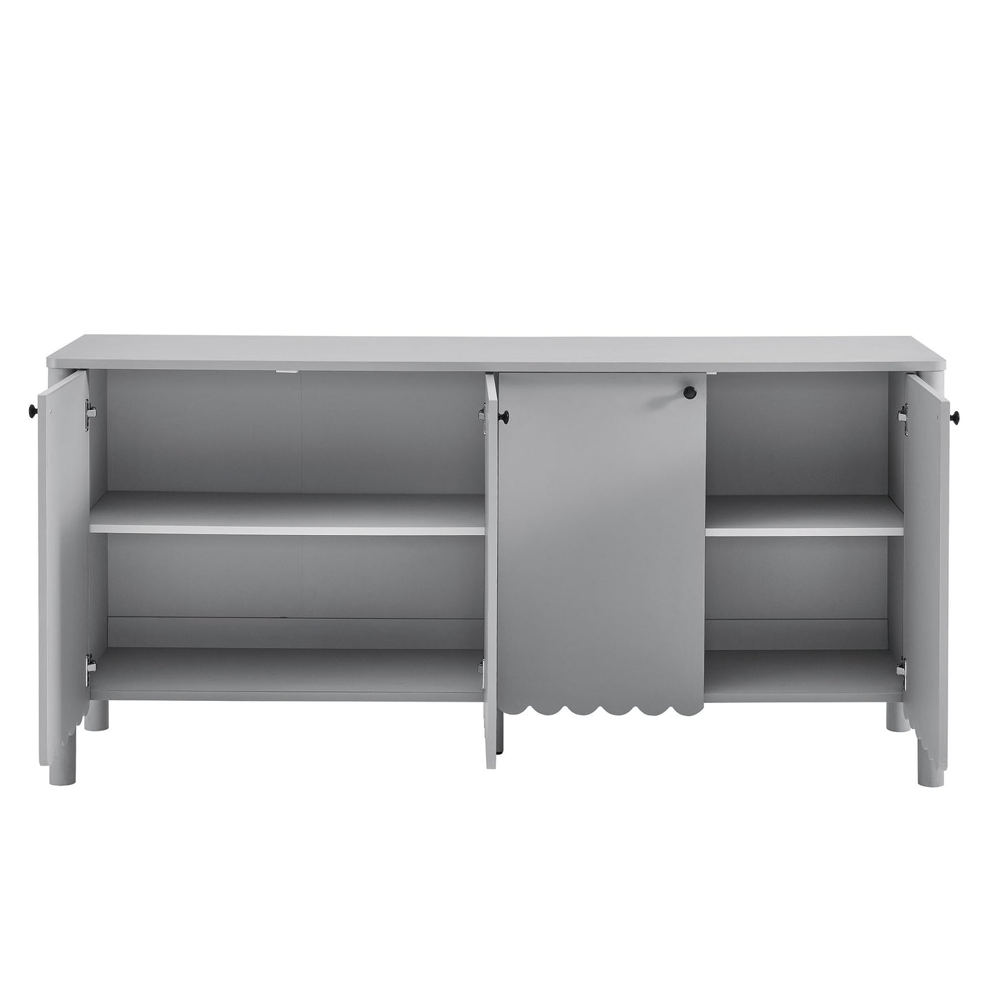 Emmeline 66" 4-Door Scalloped Sideboard Cabinet by Furniture For America