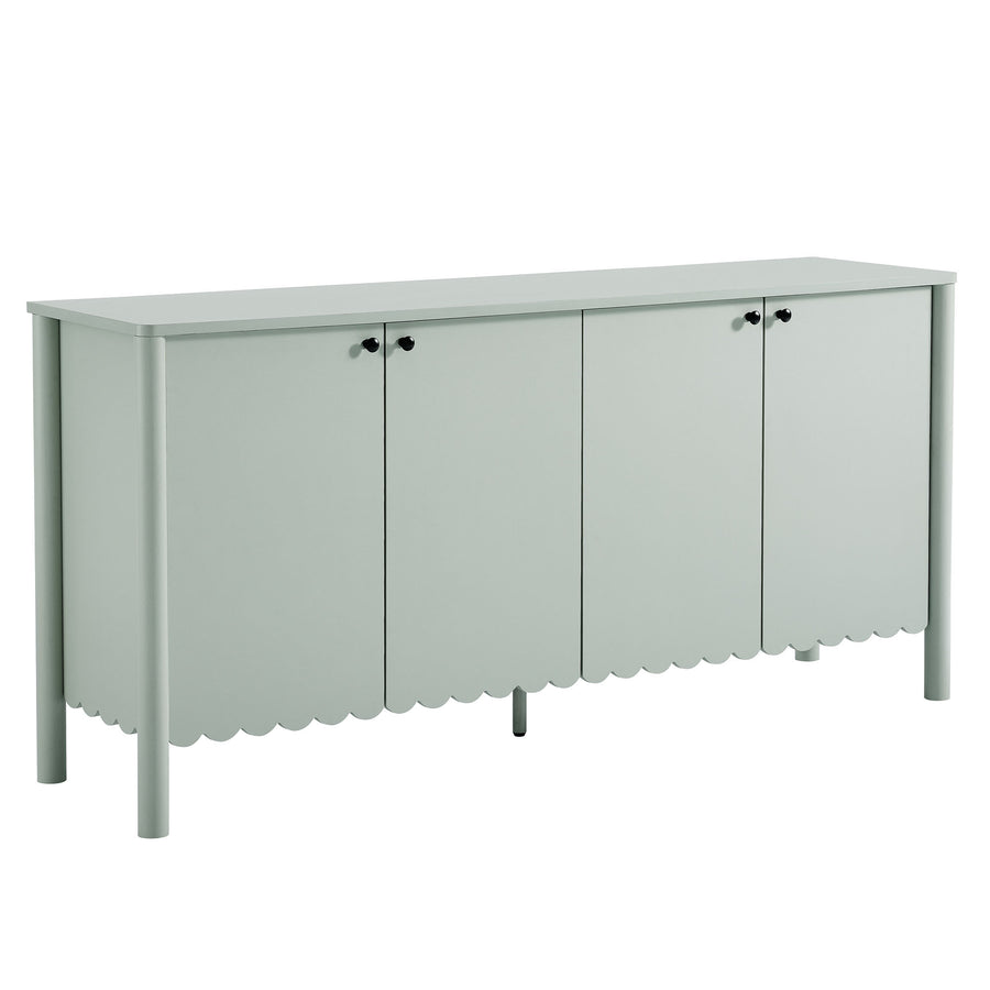 Solstice 66" 4-Door Scalloped Sideboard Cabinet in Sage