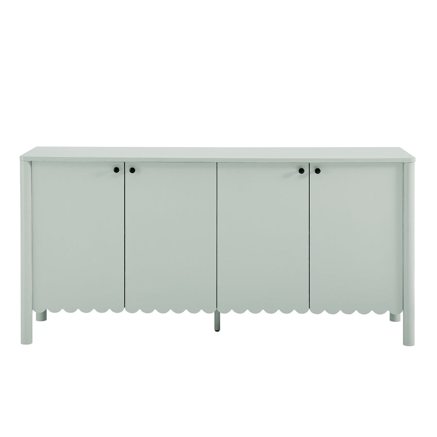Solstice 66" 4-Door Scalloped Sideboard Cabinet in Sage